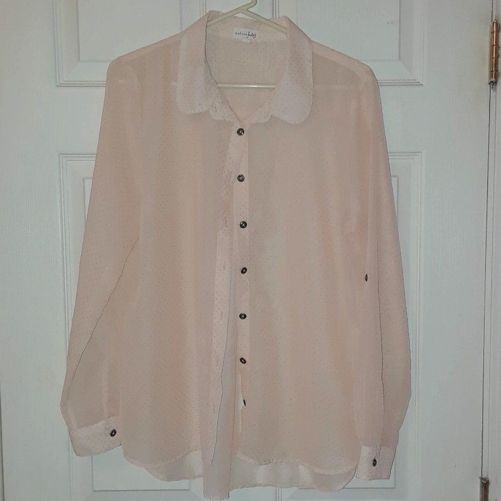 Maison Jules Peach w/Golden Dots Long Sleeve top